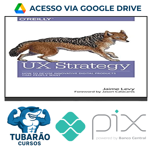 Imagem do rateio do curso O'Reilly Books: UX Strategy How to Devise Innovative Digital Products that People Want - Jaime Levy [INGLÊS]